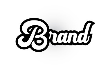 black and white Brand hand written word text for typography logo icon design