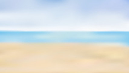 Fototapeta na wymiar Blurred summer beach, background summer concept, vector illustration