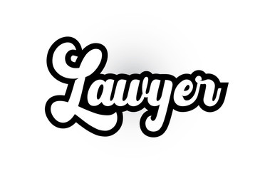 black and white Lawyer hand written word text for typography logo icon design