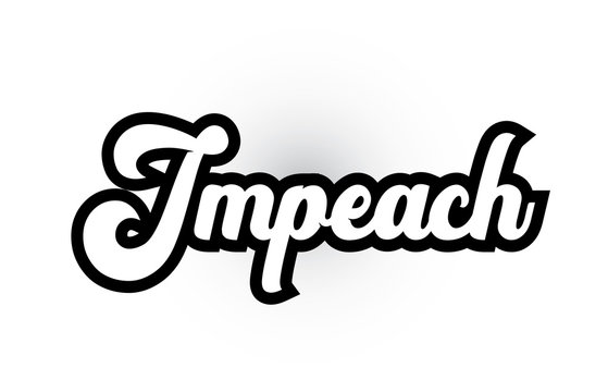 black and white Impeach hand written word text for typography logo icon design