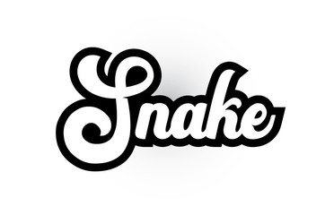 Fototapeta premium black and white Snake hand written word text for typography logo icon design