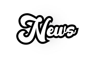 black and white News hand written word text for typography logo icon design