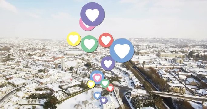 Flying heart icons 4k