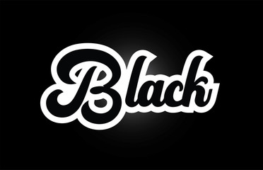 black and white Black hand written word text for typography logo icon design