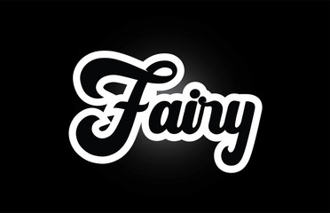 black and white Fairy hand written word text for typography logo icon design