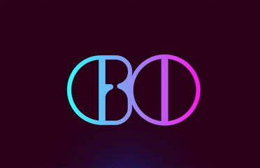 GO G O pink line alphabet letter combination logo icon design