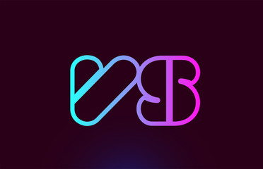 VS V S pink line alphabet letter combination logo icon design
