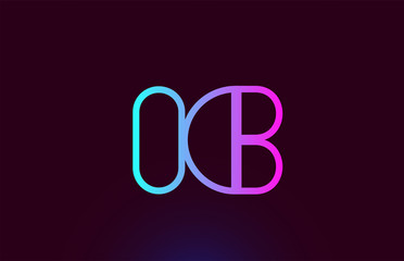 IC I C pink line alphabet letter combination logo icon design