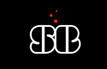 SB S B black white red alphabet letter combination logo icon design