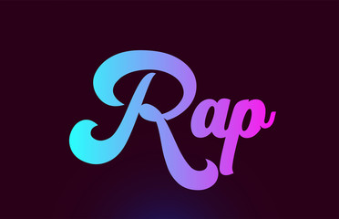 Rap pink word text logo icon design for typography