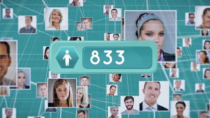 Pictures of men and women with numbers