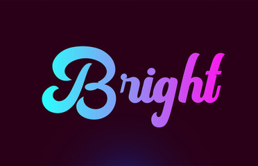Bright pink word text logo icon design for typography