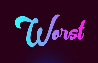 Worst pink word text logo icon design for typography