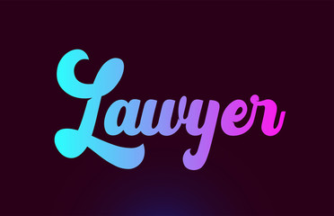 Fototapeta premium Lawyer pink word text logo icon design for typography