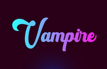 Vampire pink word text logo icon design for typography