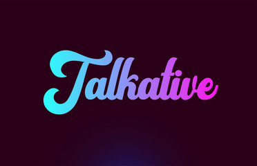 Talkative pink word text logo icon design for typography