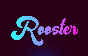 Rooster pink word text logo icon design for typography