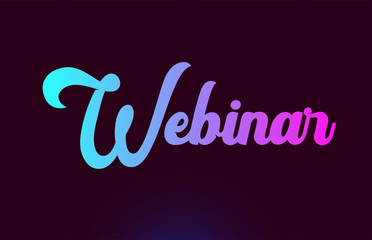 Webinar pink word text logo icon design for typography