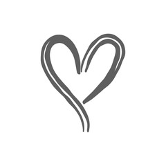 Hand drawn heart doodle. Love symbol.