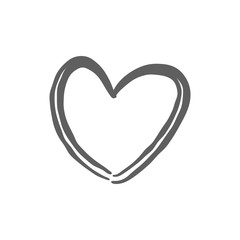 Heart doodle, handmade love icon.
