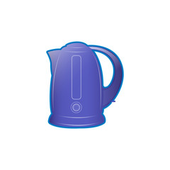 The electric kettle icon is blue, you can use it as a designation of small kitchen appliances in the online store or on advertising banners.