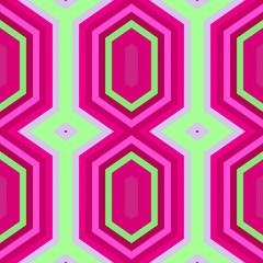 simple modern seamless geometric hexagon style. medium violet red, light green and neon fuchsia colors. pattern illustration for wallpaper, fashion garment design, wrapping paper or texture