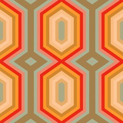 abstract hexagon backdrop style. dark salmon, orange red and golden rod colors. seamless pattern for wallpaper, fashion garment design, wrapping paper or texture