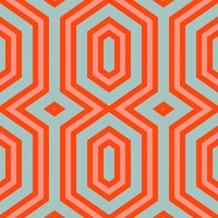 clean orange red, pastel blue and light salmon colored modern seamless geometric hexagon style. pattern illustration for fashion garment design, wallpaper, wrapping paper or texture