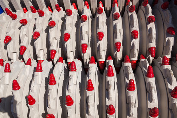 industry coal crusher teeth red and white colors