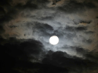 Naklejka na ściany i meble full moon at night clouds sky