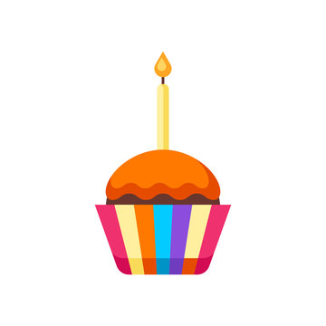 Happy Birthday puncake with candle.
