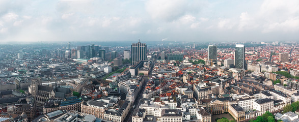 Fototapeta na wymiar Aerial view of central Brussels, Belgium