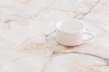 clean cups on marble table