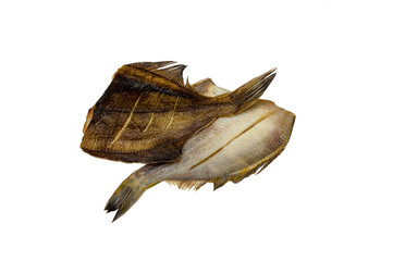 Fish flounder dried headless. Isolate