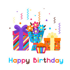Fototapeta premium Happy Birthday greeting card.