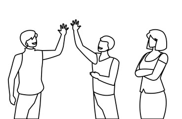 business people teamwork characters