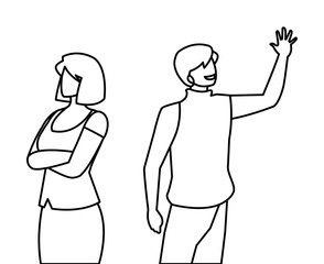 business couple avatars characters