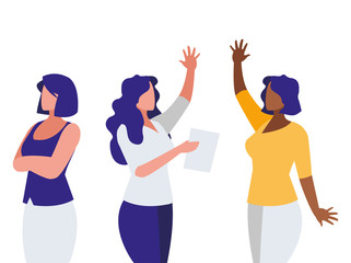 elegant interracial businesswomen avatars characters