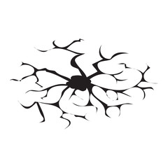 Dark hole in a wall or in the ground, ruined wall