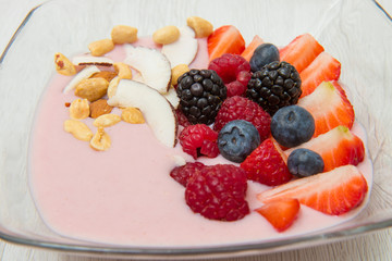 delicious smoothie with fresh berry