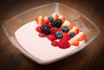delicious smoothie with fresh berry