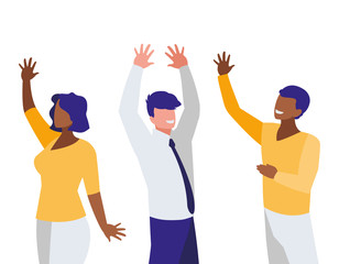 business interracial people teamwork characters