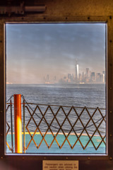 Lower Manhattan through the Window of the Staten Island Ferry