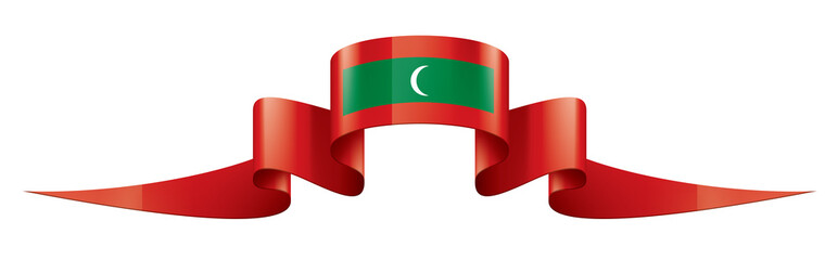 Maldives flag, vector illustration on a white background