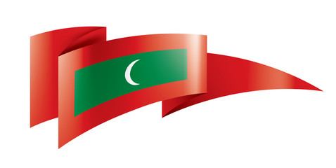 Maldives flag, vector illustration on a white background