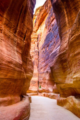Amazing canyon of famous Petra, Jordan