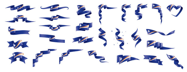 Fototapeta na wymiar Marshall Islands flag, vector illustration on a white background