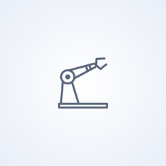 Robotic arm manipulator, vector best gray line icon