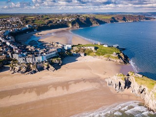 Tenby Pembrokshire Wales Great Britain Aerial View