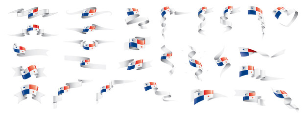 Panama flag, vector illustration on a white background